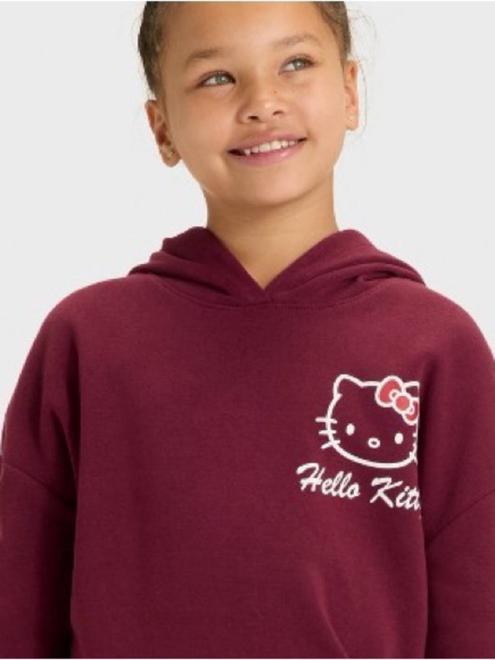 Hello Kitty Girls Hooded Cherry Bow Oversized Sweatshirt size large 10/12 - Picture 2 of 10